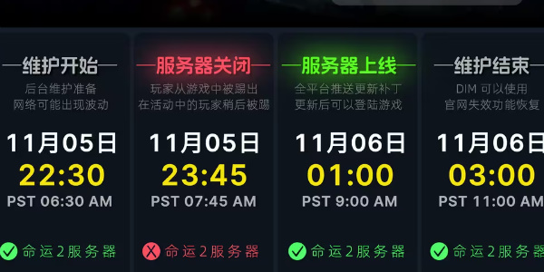 命运2停机维护时间攻略
