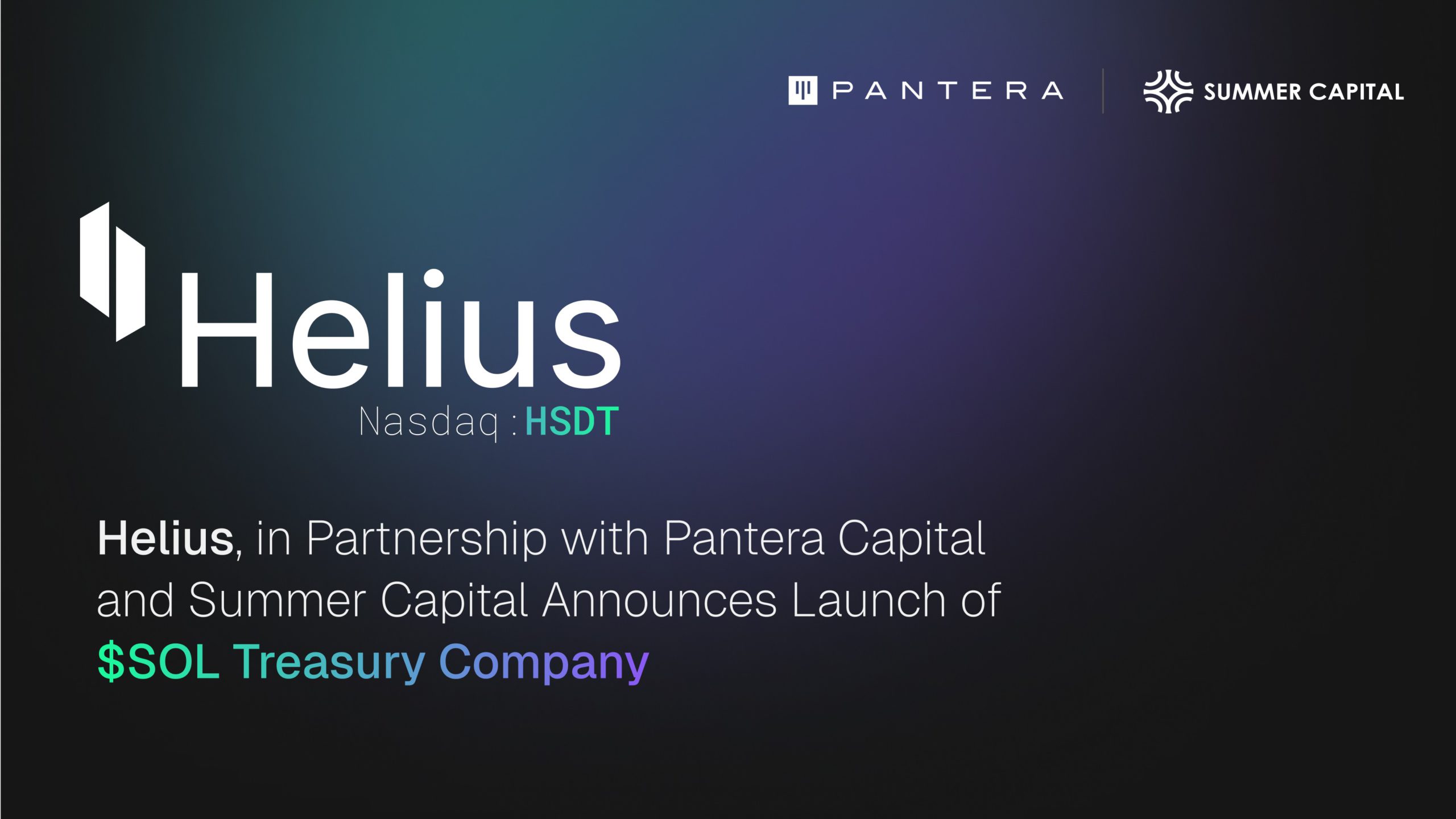 美股医疗公司 Helius 携手Pantera、Summer Capital 完成 5 亿镁 SOL 金库，推动 Solana 成为全球资本新引擎