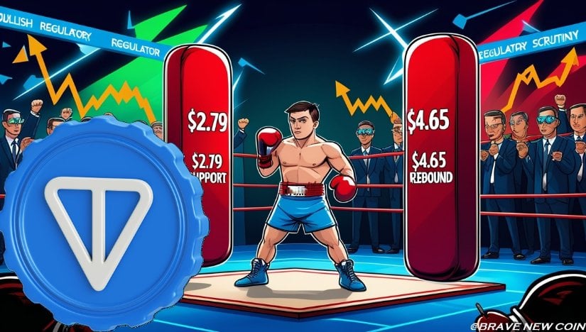 Toncoin（TON）价格预测：Toncoin守住2.79美元支撑位，在监管审查与看涨势头中瞄准4.65美元反弹目标